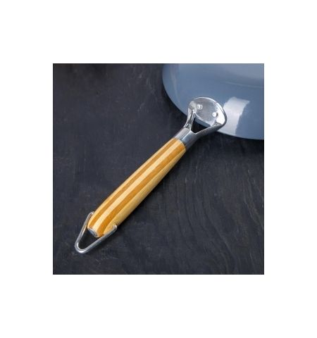 Сковорода чугунная, с бамбуковой ручкой, 24 см., SMZJ-24