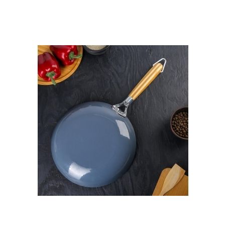 Сковорода чугунная, с бамбуковой ручкой, 27 см., SMZJ-27