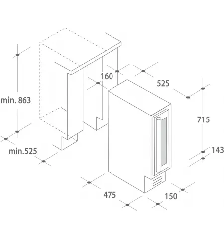 Vitrina vin CANDY HWCB 15/1