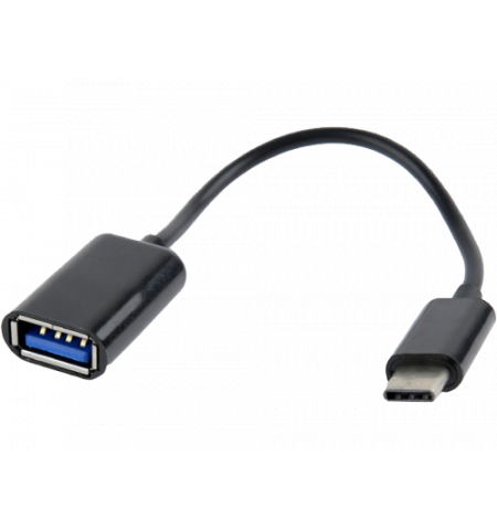 Adapter USB Type-A F to Type-C M, 20cm, up to 480Mb/s, Black, GEMBIRD  A-OTG-CMAF2-01