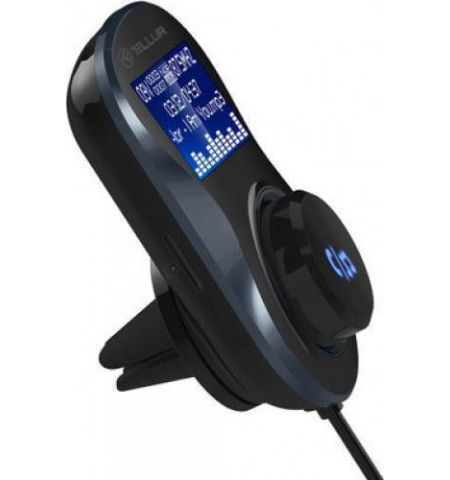 Car FM Transmitter, FMT-B4, Bluetooth, Display, MicroSD, USB QuickCharge 3.0, 2 x USB max 3.1A, Tellur Black  TLL622031
