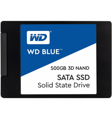 2.5" SSD 500GB  Western Digital Blue , SATA III, Read: 560 MB/s, Write: 530 MB/s, NAND TLC 3D, "WDS500G2B0A"