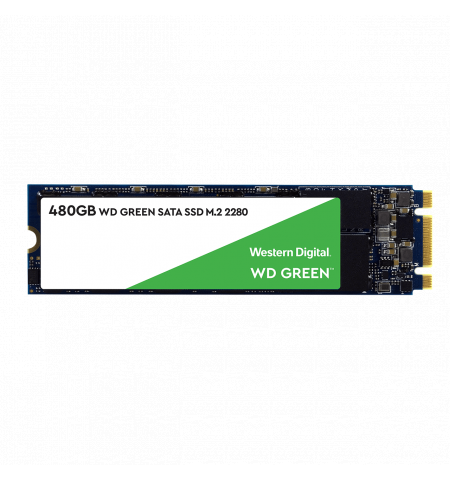 M.2  SSD 480GB  Western Digital Green , SATA 6Gb/s, Type 2280 , Read: 545 MB/s, Write: 480 MB/s, 3D NAND TLC,  WDS480G2G0B