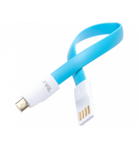Cable USB - Micro USB, Braid, Nylon, 0.2m, Tellur Blue  TLL155071