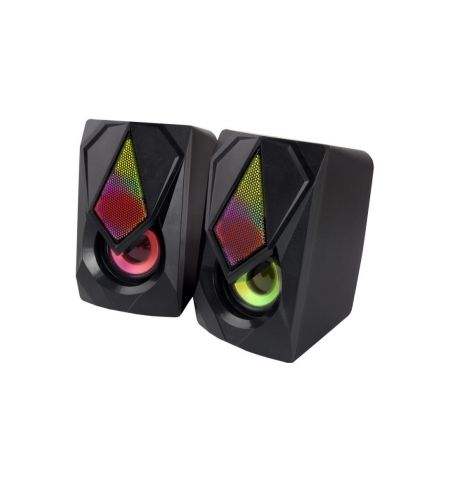 Speakers 2.0  Esperanza Boogie EGS102, 5W (2 x 2.5W), LED Rainbow lighting, Volume control, built in amplifier, Power supply: 5V, They require: USB an