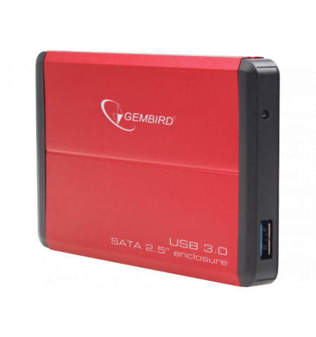 Gembird EE2-U3S-2-R, External enclosure for 2.5'' SATA HDD with USB3.0(5Gb/s) interface, Aluminium case, Red