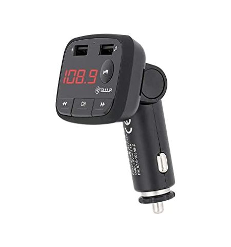 Car FM Transmitter, FMT-B1, Bluetooth, Display, MicroSD, 2 x USB max 3.4 A, microphone, Tellur Black  TLL622001