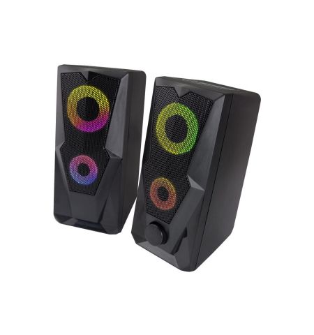 Speakers 2.0  Esperanza Baila EGS103, 6W (2 x 3W), LED Rainbow lighting, Volume control, built in amplifier, Power supply: 5V, They require: USB and m