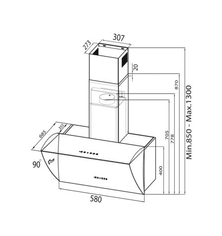Вытяжка Tornado CORUS 1100(60) BL LED, Black Вытяжка Tornado CORUS 1100(60) BL LED, Black