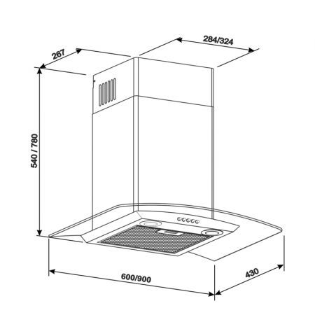 Вытяжка Tornado EVA 1200(60) IX LED, Inox Вытяжка Tornado EVA 1200(60) IX LED, Inox