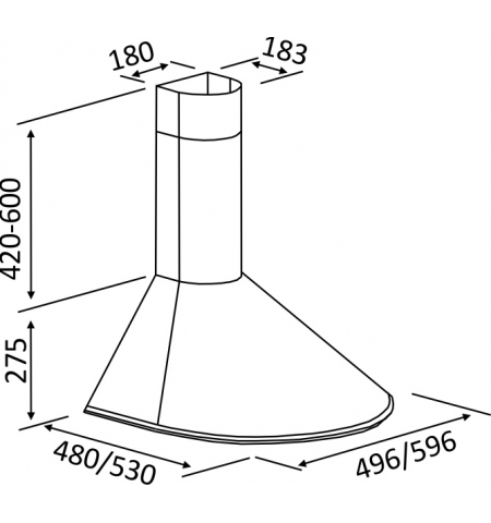 Вытяжка каминная Tornado Viola 750 (50) LED Black (750 м?/ч) Вытяжка каминная Tornado Viola 750 (50) LED Black (750 м?/ч)