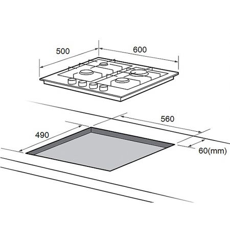 Панель варочная Backer BIH-4GT 105ROMB TX IX (Inox) Панель варочная Backer BIH-4GT 105ROMB TX IX (Inox)