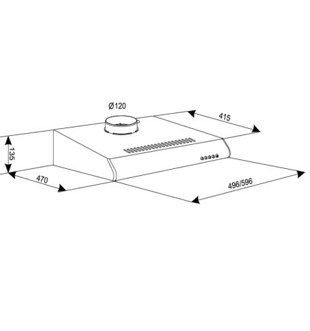 Вытяжка козырьковая Tornado BONA 10 (60) IX LED Inox (380 м?/ч)