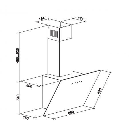 Вытяжка Tornado DELY 1200(90) WH LED Вытяжка Tornado DELY 1200(90) WH LED