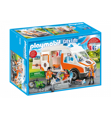 PM70049 City Life Ambulance with Light and Sound Multi-Coloured