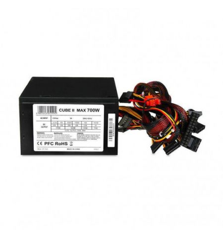 PSU iBOX Cube II 700W, Active PFC, 120mm fan, 1x ATX MB,  1x20+4pin, 1xPCI-e 6pin, 1xPCI-e 6+2pin, 6xSATA, 6xMolex