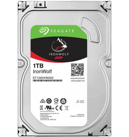 3.5" HDD 1.0TB  Seagate ST1000VN002  IronWolf™ NAS, 5900rpm, 64MB, SATAIII