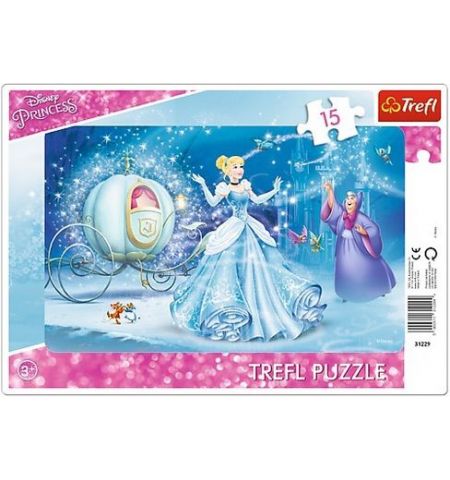 31229 Trefl Puzzles-"15Frame"-Magical night / Disney Princess