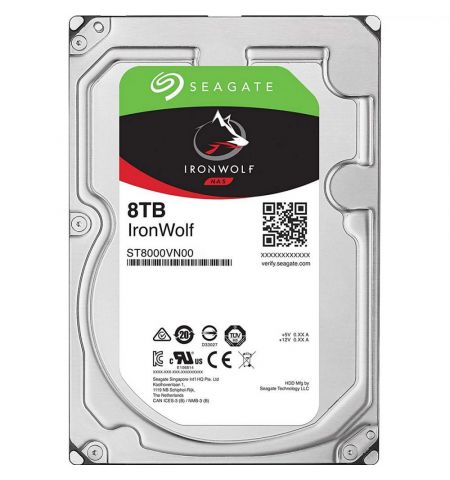 3.5" HDD 8.0TB  Seagate ST8000VN004  IronWolf™ NAS, 7200rpm, 256MB, SATAIII