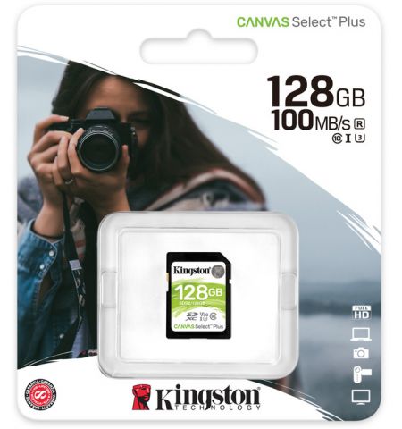 Карта памяти Kingston Canvas Select Plus SD 128GB Карта памяти Kingston Canvas Select Plus SD 128GB