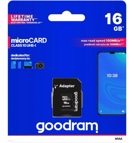 Карта памяти Goodram M1AA microSD 16GB Карта памяти Goodram M1AA microSD 16GB