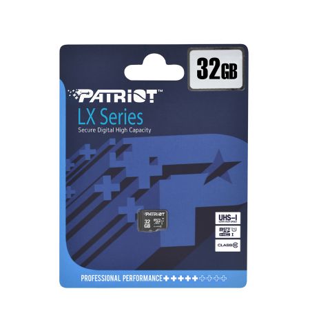 Карта памяти Patriot LX Series microSD + SD adapter / 32GB Карта памяти Patriot LX Series microSD + SD adapter / 32GB