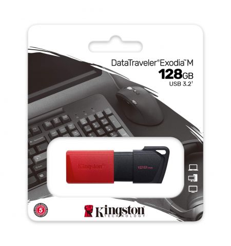 USB Flash Drive Kingston DataTraveler Exodia M 128ГБ / Black/Red