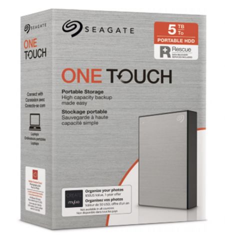 2.5" Внешний HDD Seagate "One Touch" / 5TB / USB 3.2 / Silver 2.5" Внешний HDD Seagate "One Touch" / 5TB / USB 3.2 / Silver