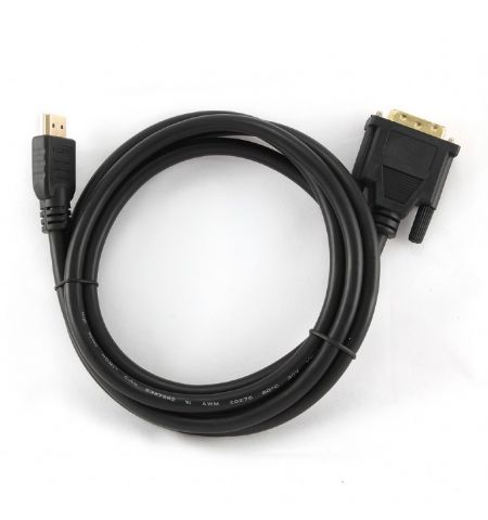 Cable HDMI-DVI - 1.8m - Cablexpert - CC-HDMI-DVI-6, 1.8 m, HDMI to DVI 18+1pin single link,  male-male, Black cable with gold-plated connectors, Bulk Cable HDMI-DVI - 1.8m - Cablexpert - CC-HDMI-DVI-6, 1.8 m, HDMI to DVI 18+1pin single link,  male-male, Black cable with gold-plated connectors, Bulk