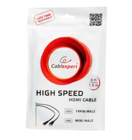 Cable microHDMI  1.8m - CC-HDMID-6, 1.8 m, HDMI male to micro D-male, Black cable with gold-plated connectors, Bulk package Cable microHDMI  1.8m - CC-HDMID-6, 1.8 m, HDMI male to micro D-male, Black cable with gold-plated connectors, Bulk package