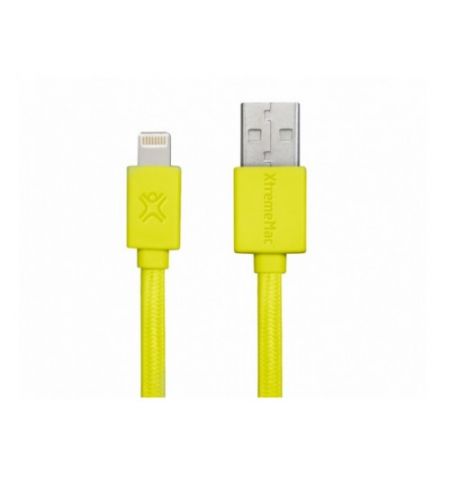 Cable Lightning 1.0m - XtremeMac Flat Cable, Yellow, Apple MFI Certified,