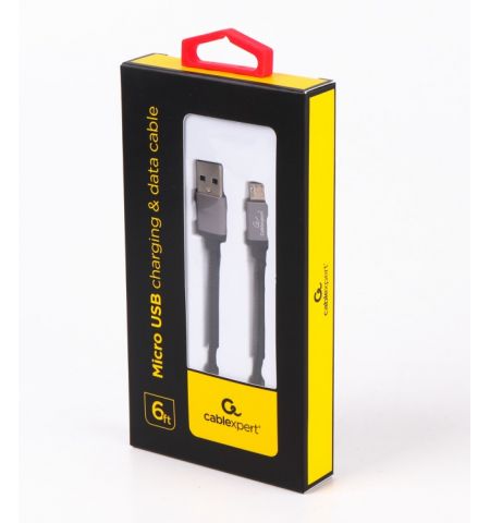 Cable micro USB2.0 Cotton braided - 1.8m - Cablexpert CCB-mUSB2B-AMBM-6, Black, Professional series, USB 2.0 A-plug to Micro B-plug, blister Cable micro USB2.0 Cotton braided - 1.8m - Cablexpert CCB-mUSB2B-AMBM-6, Black, Professional series, USB 2.0 A-plug to Micro B-plug, blister
