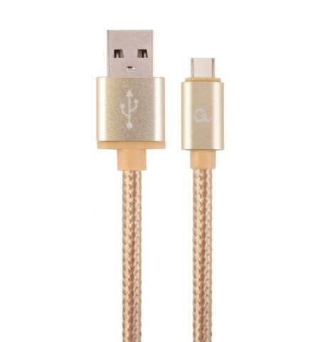 Cable USB2.0/Type-C Cotton braided - 1.8m - Cablexpert CCB-mUSB2B-AMCM-6-G, Cable USB2.0/Type-C Cotton braided - 1.8m - Cablexpert CCB-mUSB2B-AMCM-6-G,