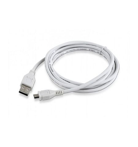 Cable microUSB2.0 - 1.8m - Cablexpert CCP-mUSB2-AMBM-6-W, White,