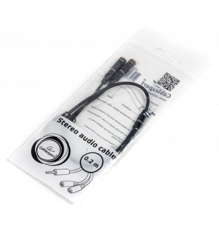 Audio cable 3.5mm - 0.2 m - Cablexpert CCA-417M, 3.5mm 4-pin plug to 3.5mm stereo + microphone sockets adapter cable, allows connecting standard headsets and microphones to tablets, netbooks, ultrabooks etc., Black Audio cable 3.5mm - 0.2 m - Cablexpert CCA-417M, 3.5mm 4-pin plug to 3.5mm stereo + microphone sockets adapter cable, allows connecting standard headsets and microphones to tablets, netbooks, ultrabooks etc., Black