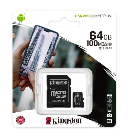 Карта памяти Kingston Canvas Select Plus microSD 64GB Карта памяти Kingston Canvas Select Plus microSD 64GB