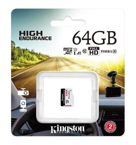 64GB microSD Class10 A1 UHS-I FC Kingston High Endurance, 600x, Up 64GB microSD Class10 A1 UHS-I FC Kingston High Endurance, 600x, Up