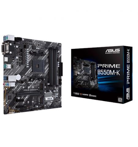 ASUS PRIME B550M-K, Socket AM4, AMD B550, Dual 4xDDR4-4600, APU AMD graphics, VGA, DVI, HDMI, 1xPCIeX16 4.0, 4xSATA3, 2xPCIeX1, RAID, 2xM.2 4.0 slot, ALC887 HDA, 1xGbE LAN, 2xUSB3.2 Gen 2, 6xUSB3.2, mATX ASUS PRIME B550M-K, Socket AM4, AMD B550, Dual 4xDDR4-4600, APU AMD graphics, VGA, DVI, HDMI, 1xPCIeX16 4.0, 4xSATA3, 2xPCIeX1, RAID, 2xM.2 4.0 slot, ALC887 HDA, 1xGbE LAN, 2xUSB3.2 Gen 2, 6xUSB3.2, mATX