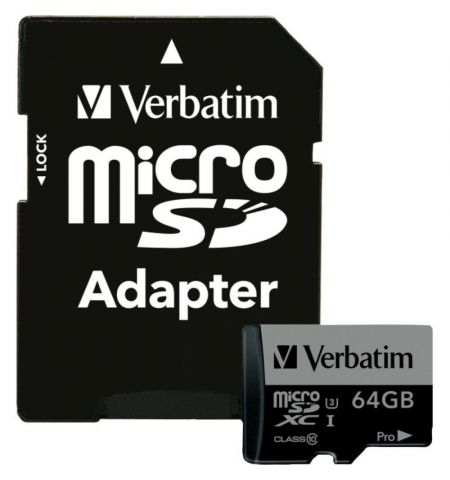 Карта памяти Verbatim Pro U3 microSD 64GB Карта памяти Verbatim Pro U3 microSD 64GB