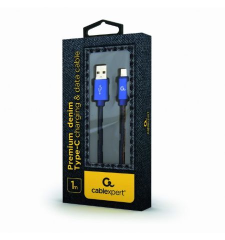 Cable Type-C 1m - CC-USB2J-AMCM-1M-BL, Premium jeans (denim) Type-C USB cable with metal connectors, 1 m, Blue Cable Type-C 1m - CC-USB2J-AMCM-1M-BL, Premium jeans (denim) Type-C USB cable with metal connectors, 1 m, Blue