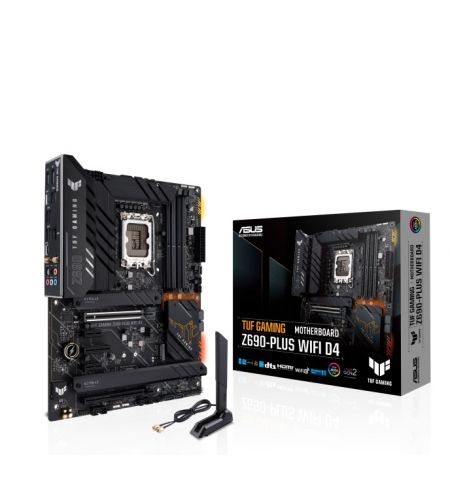 ASUS TUF GAMING Z690-PLUS D4, Socket 1700, 15 Phases, Intel® Z690 (13/12th Gen CPU), CPU graphics, HDMI, DP, Dual 4xDDR4-5333, 3xPCIe x16 5.0, 4xSATA3, RAID, 4xM.2 4.0, 2xPCIe x1, 1xPCIe x4, ALC1200/SPDIF, 2.5GbE LAN, 1xUSB-C 3.2 Gen2x2, 2xUSB 3.2Gen2, 5x ASUS TUF GAMING Z690-PLUS D4, Socket 1700, 15 Phases, Intel® Z690 (13/12th Gen CPU), CPU graphics, HDMI, DP, Dual 4xDDR4-5333, 3xPCIe x16 5.0, 4xSATA3, RAID, 4xM.2 4.0, 2xPCIe x1, 1xPCIe x4, ALC1200/SPDIF, 2.5GbE LAN, 1xUSB-C 3.2 Gen2x2, 2xUSB 3.2Gen2, 5x