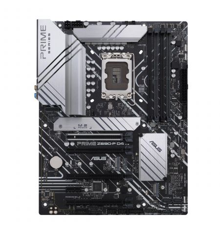 ASUS PRIME Z690-P D4, Socket 1700, 15 Phases, Intel® Z690 (13/12th Gen CPU), CPU graphics, HDMI, DP, Dual 4xDDR4-5333, 4xPCIe x16 5.0, 4xSATA3, RAID, 3xM.2 4.0, 1xV-M.2 slot (Key E), 1xPCIe x1, Realtek HDA 7.1/SPDIF, 2.5GbE LAN, 1xUSB-C 3.2 Gen2x2, 1xUSB