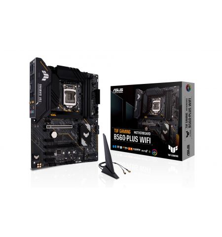 ASUS TUF GAMING B560-PLUS WIFI, Socket 1200, 9Phases, Intel® B560 (11/10th Gen CPU), Dual 4xDDR4-5000, HDMI, DP, CPU graphics, 2xPCIeX16 4.0, 6xSATA3, 2xM.2 4.0, 3xPCIeX1, ALC 897 7.1/SPDIF, 2.5GbE LAN, WiFi6/BT, 2xUSB3.2Gen2, 6xUSB 3.2 (4xType-A+2xType-C ASUS TUF GAMING B560-PLUS WIFI, Socket 1200, 9Phases, Intel® B560 (11/10th Gen CPU), Dual 4xDDR4-5000, HDMI, DP, CPU graphics, 2xPCIeX16 4.0, 6xSATA3, 2xM.2 4.0, 3xPCIeX1, ALC 897 7.1/SPDIF, 2.5GbE LAN, WiFi6/BT, 2xUSB3.2Gen2, 6xUSB 3.2 (4xType-A+2xType-C