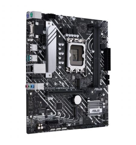 ASUS PRIME H610M-A D4, Socket 1700, Intel® H610 (13/12th Gen CPU), Dual 2xDDR4-3200, VGA, HDMI, DP,  CPU Intel graphics, 1xPCIe X16 4.0, 4xSATA3, 2xM.2, 1xV-M.2(Key E), 1xPCIe X1, ALC897 7.1, 1xGbE LAN, 2xUSB3.2 Gen2, 2xUSB3.2, 5X Pro III, Aura Sync RGB, ASUS PRIME H610M-A D4, Socket 1700, Intel® H610 (13/12th Gen CPU), Dual 2xDDR4-3200, VGA, HDMI, DP,  CPU Intel graphics, 1xPCIe X16 4.0, 4xSATA3, 2xM.2, 1xV-M.2(Key E), 1xPCIe X1, ALC897 7.1, 1xGbE LAN, 2xUSB3.2 Gen2, 2xUSB3.2, 5X Pro III, Aura Sync RGB,