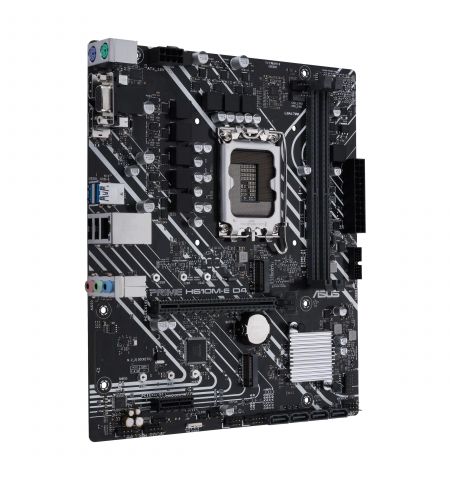 ASUS PRIME H610M-E D4, Socket 1700, Intel® H610 (13/12th Gen CPU), Dual 2xDDR4-3200, VGA, HDMI, DP,  CPU Intel graphics, 1xPCIe X16 4.0, 4xSATA3, 2xM.2, 1xPCIe X1, ALC897 7.1, 1xGbE LAN, 4xUSB3.2, 5X Pro III, RGB header, mATX ASUS PRIME H610M-E D4, Socket 1700, Intel® H610 (13/12th Gen CPU), Dual 2xDDR4-3200, VGA, HDMI, DP,  CPU Intel graphics, 1xPCIe X16 4.0, 4xSATA3, 2xM.2, 1xPCIe X1, ALC897 7.1, 1xGbE LAN, 4xUSB3.2, 5X Pro III, RGB header, mATX