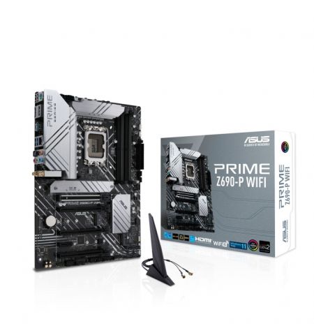 ASUS PRIME Z690-P WIFI, Socket 1700, 15Phases, Intel® Z690 (13/12th Gen CPU), CPU iGPU, HDMI, DP, Dual 4xDDR5-6000, 4xPCIe x16 5.0, 4xSATA3, RAID, 3xM.2 4.0, 1xPCIe X1, Realtek Audio 7.1/SPDIF, 2.5GbE LAN, WiFi6/BT5.2, 1xUSB-C 3.2 Gen2x2+1USB-A Gen2, 7xUS ASUS PRIME Z690-P WIFI, Socket 1700, 15Phases, Intel® Z690 (13/12th Gen CPU), CPU iGPU, HDMI, DP, Dual 4xDDR5-6000, 4xPCIe x16 5.0, 4xSATA3, RAID, 3xM.2 4.0, 1xPCIe X1, Realtek Audio 7.1/SPDIF, 2.5GbE LAN, WiFi6/BT5.2, 1xUSB-C 3.2 Gen2x2+1USB-A Gen2, 7xUS