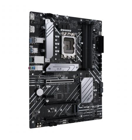 ASUS PRIME H670-PLUS D4, Socket 1700, 8Phases, Intel® H670 (13/12th Gen CPU), CPU graphics, HDMI, DP, Dual 4xDDR4-5066, 3xPCIe x16 4.0, 4xSATA3, RAID, 3xM.2 4.0, 1xV-M.2 (Key E), 2xPCIe x1, Realtek Audio 7.1, 2.5GbE LAN, 1xUSB-C 3.2 Gen2, 2xUSB 3.2Gen2, 7 ASUS PRIME H670-PLUS D4, Socket 1700, 8Phases, Intel® H670 (13/12th Gen CPU), CPU graphics, HDMI, DP, Dual 4xDDR4-5066, 3xPCIe x16 4.0, 4xSATA3, RAID, 3xM.2 4.0, 1xV-M.2 (Key E), 2xPCIe x1, Realtek Audio 7.1, 2.5GbE LAN, 1xUSB-C 3.2 Gen2, 2xUSB 3.2Gen2, 7
