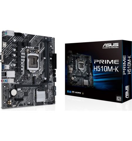 ASUS PRIME H510M-K, Socket 1200, Intel® H510 (11/10th Gen CPU), Dual 2xDDR4-3200, VGA, HDMI, CPU Intel graphics, 1xPCIe x16 4.0, 4xSATA3, 1xM.2, 1xPCIe x1, ALC887 7.1 HDA, 1xGbE LAN, 4xUSB3.2, 5X Pro III, mATX ASUS PRIME H510M-K, Socket 1200, Intel® H510 (11/10th Gen CPU), Dual 2xDDR4-3200, VGA, HDMI, CPU Intel graphics, 1xPCIe x16 4.0, 4xSATA3, 1xM.2, 1xPCIe x1, ALC887 7.1 HDA, 1xGbE LAN, 4xUSB3.2, 5X Pro III, mATX