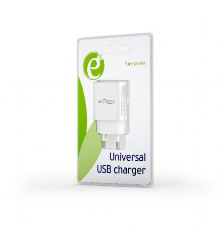 Gembird EG-UC2A-03-W, Universal AC USB charging adapter, 5 V / 2 A, White