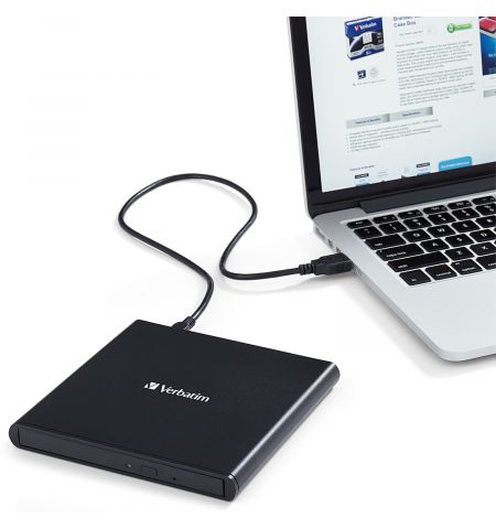 External Slimline CD/DVD Writer VERBATIM, Portable Slim -14mm, External Slimline CD/DVD Writer VERBATIM, Portable Slim -14mm,